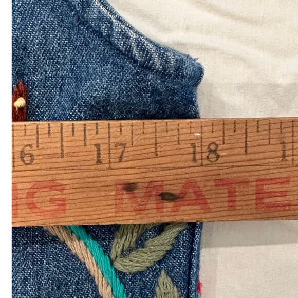 Carroll Reed Vintage Embroidered Denim Vest Women's Size 8-Excellent - Picture 10 of 11
